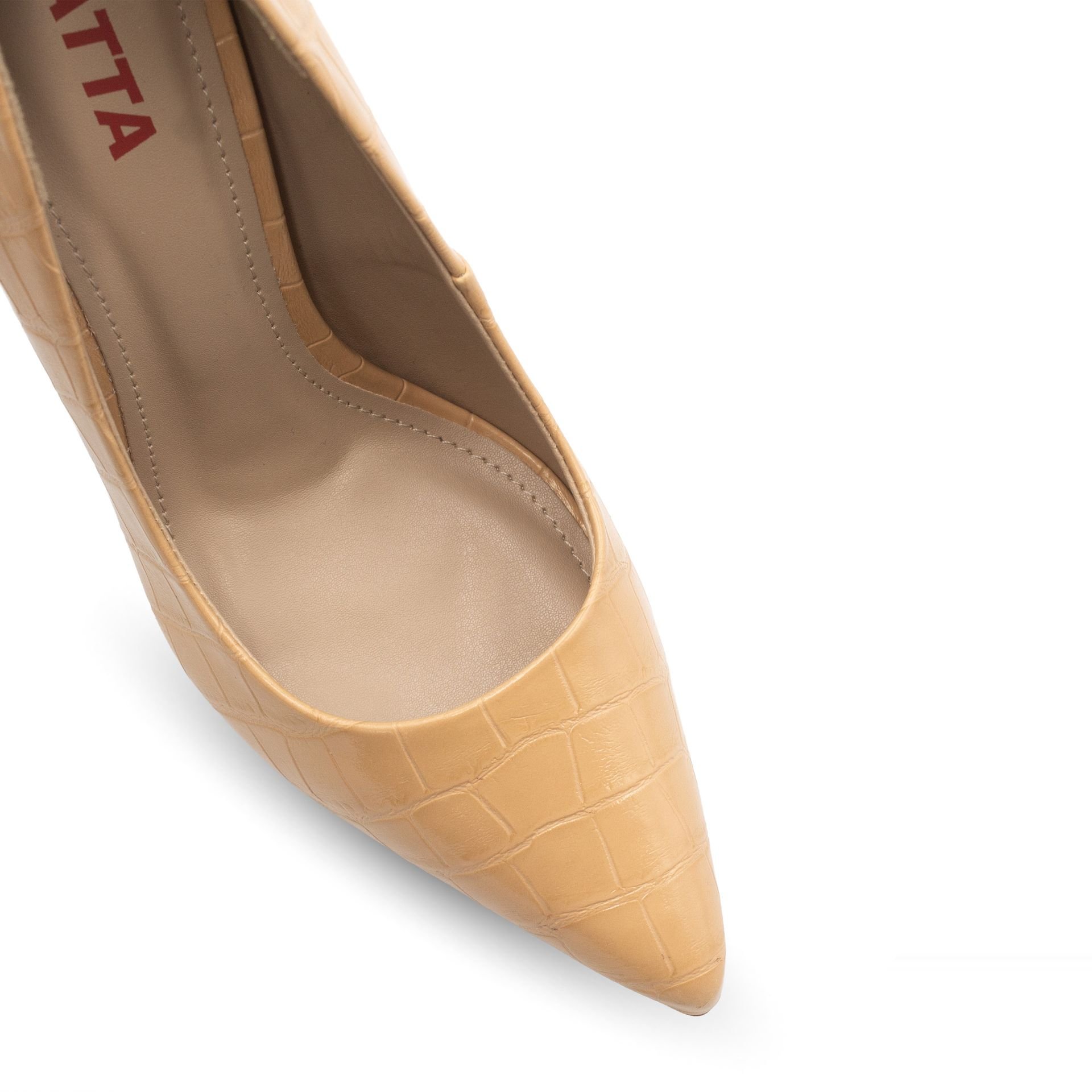 Scarpin Zatta Salto Grosso Jaine Croco Mel Marrom 10