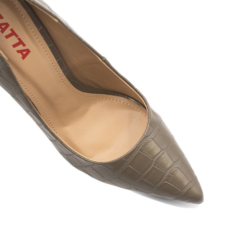 Scarpin Zatta Salto Grosso Jaine Cinza Prata 10