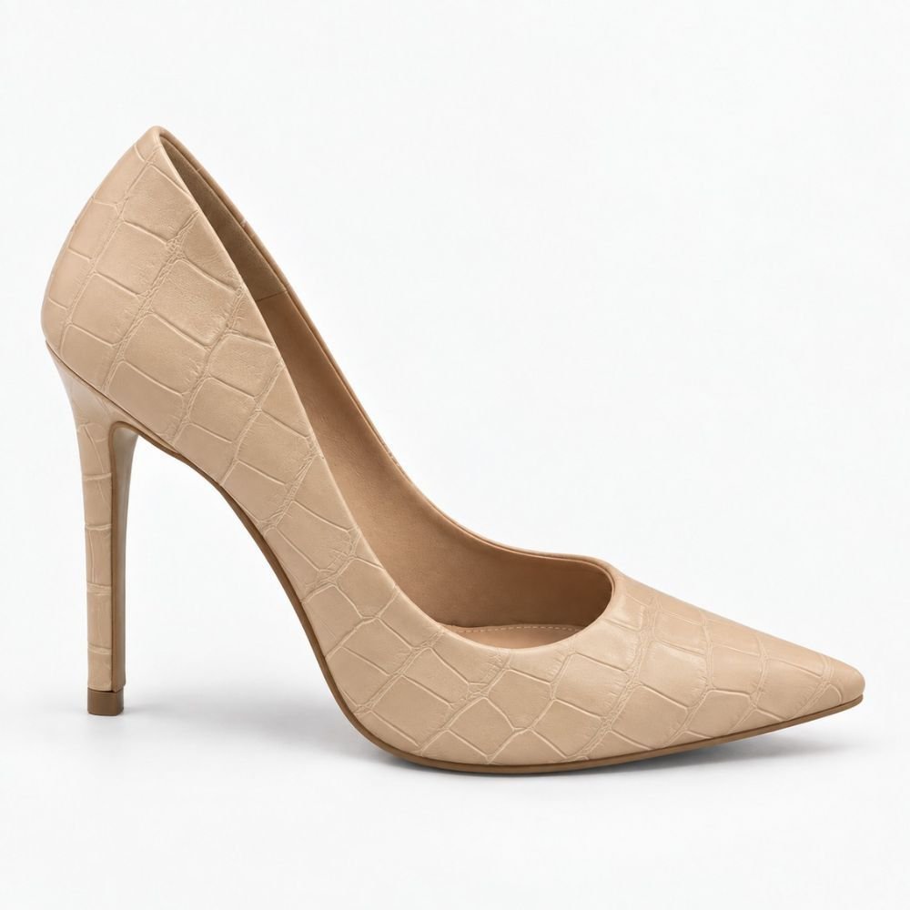 Scarpin Bico Fino Salto Suzy Amendoa Bege 2