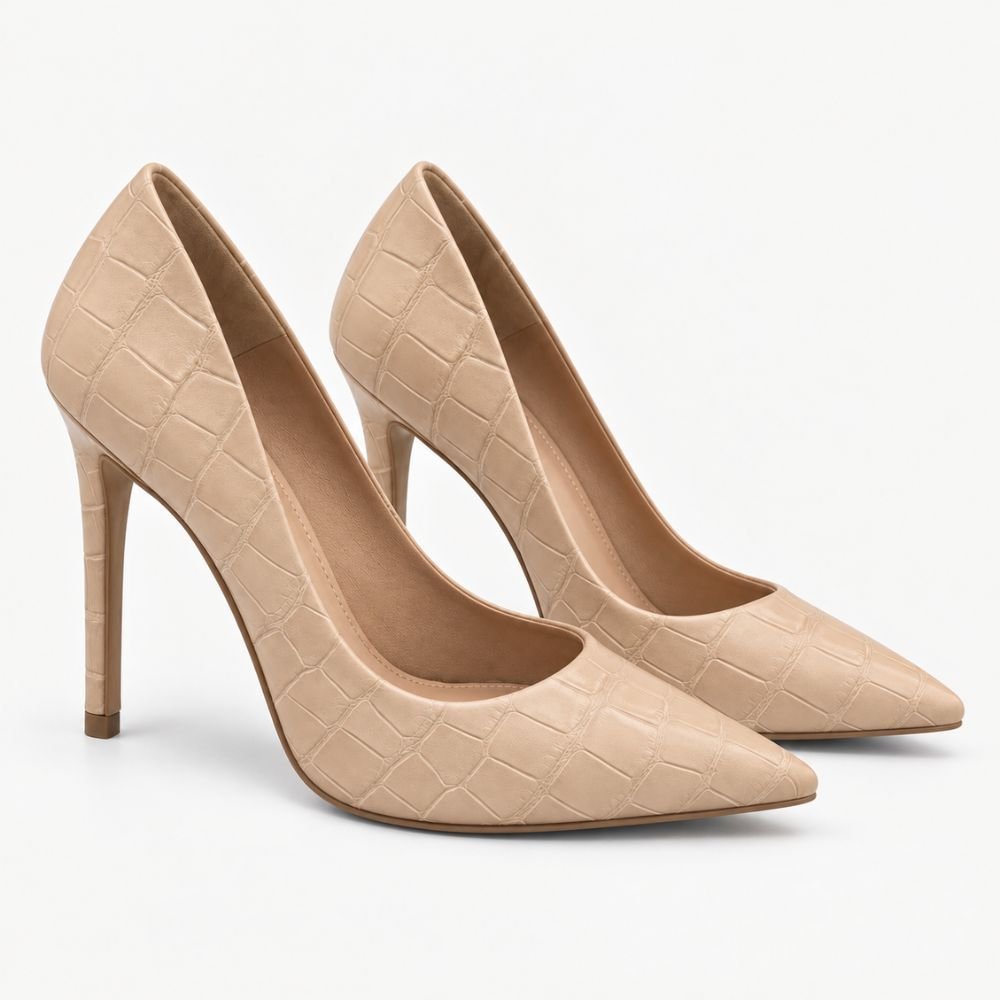 Scarpin Bico Fino Salto Suzy Amendoa Bege 5