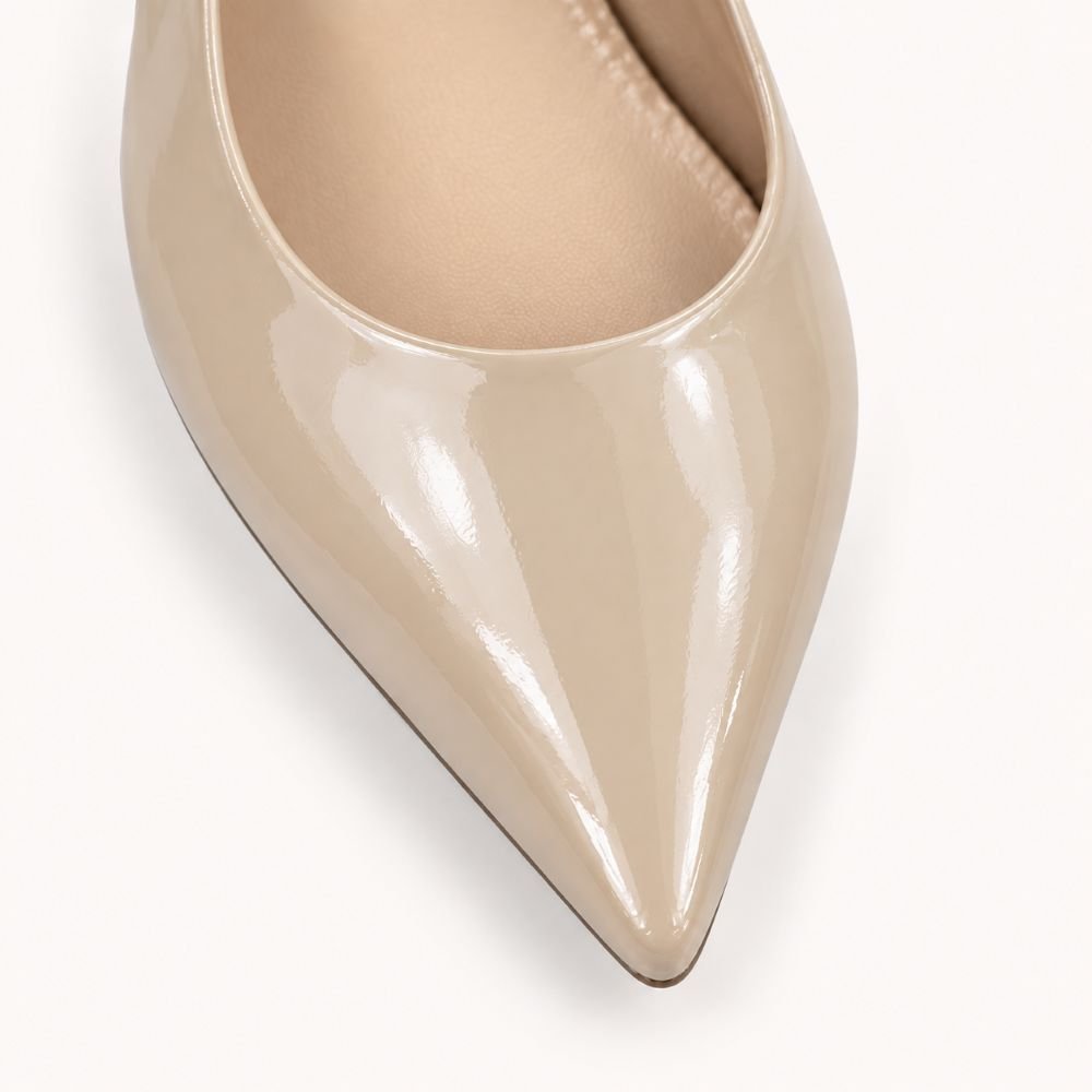 Scarpin Zatta Slingback Salto Baixo Dalila Amendoa Bege 4