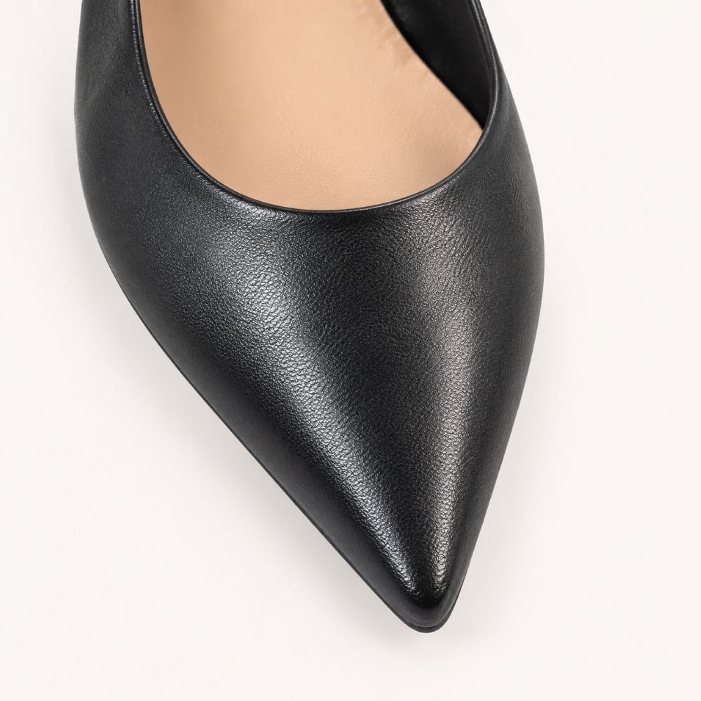 Scarpin Zatta Slingback Salto Baixo Dalila Preto Preto 5