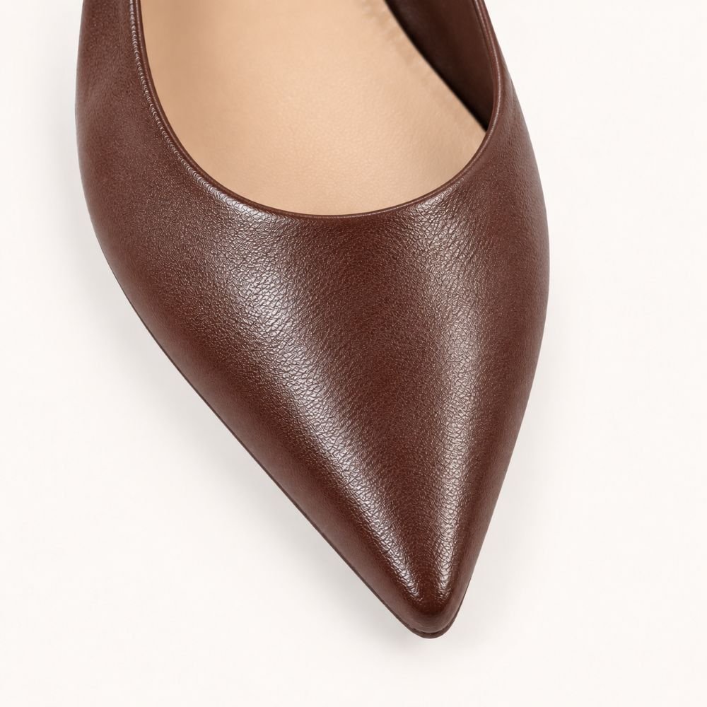 Scarpin Zatta Slingback Salto Baixo Dalila Marrom Marrom 5