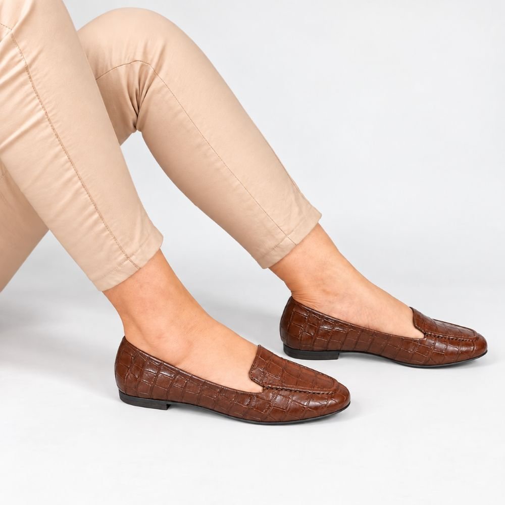 Mocassim Zatta Liso Bico Quadrado Silvana Texturizada Marrom Marrom 2