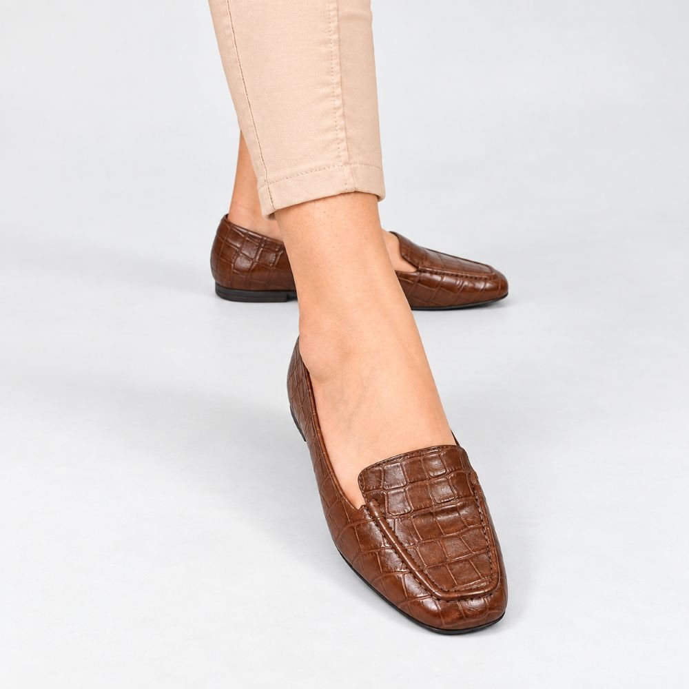 Mocassim Zatta Liso Bico Quadrado Silvana Texturizada Marrom Marrom 4