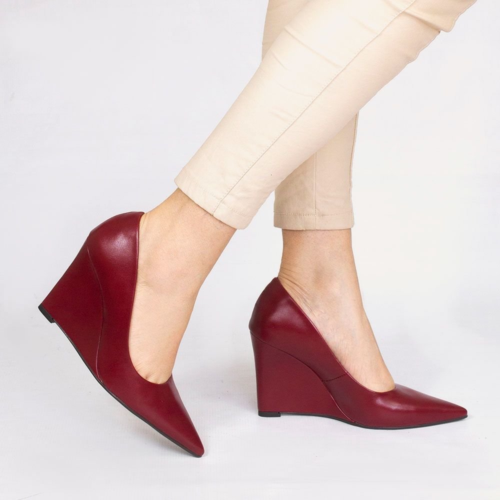 Scarpin Zatta Anabela Antonia Marsala Vermelho 2