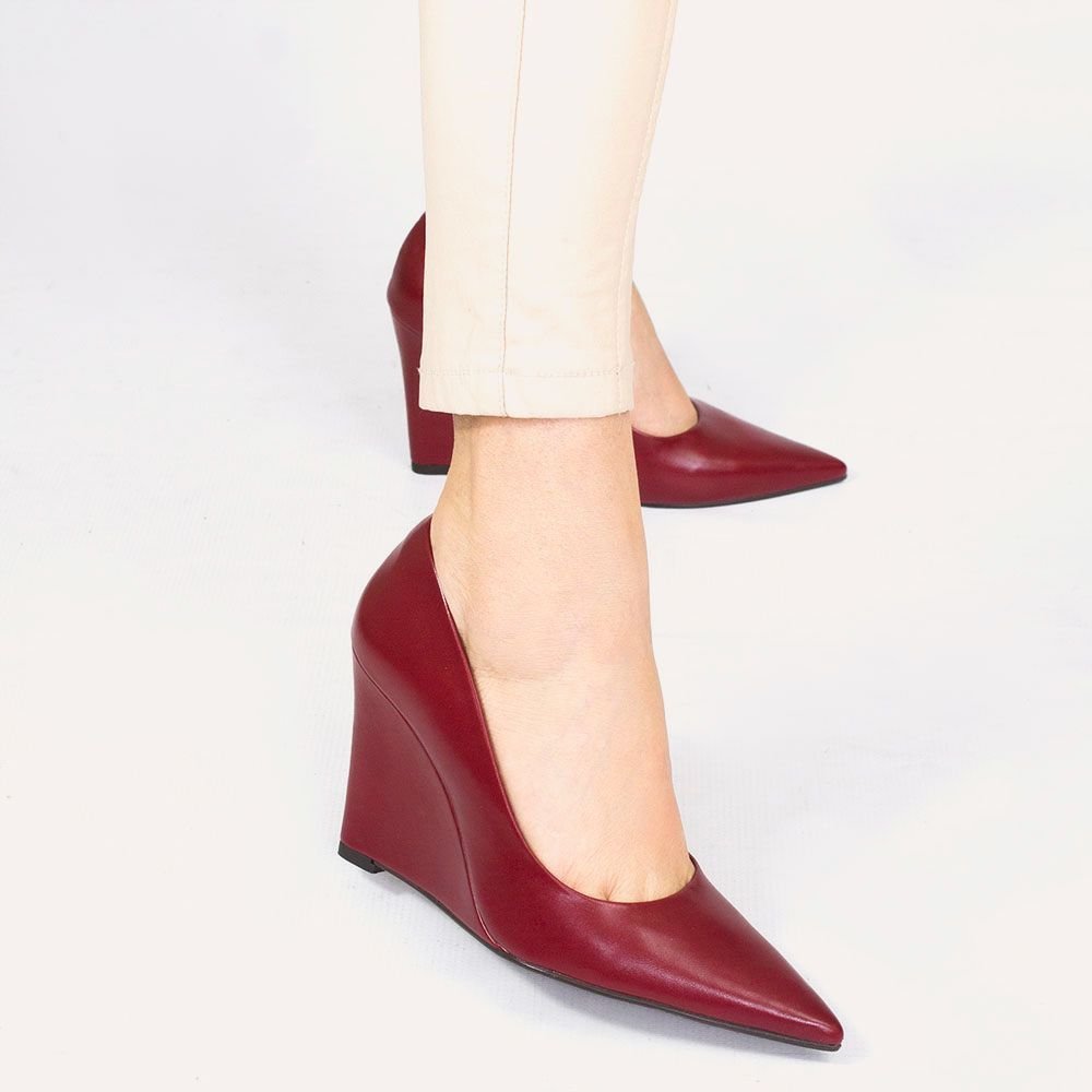 Scarpin Zatta Anabela Antonia Marsala Vermelho 4