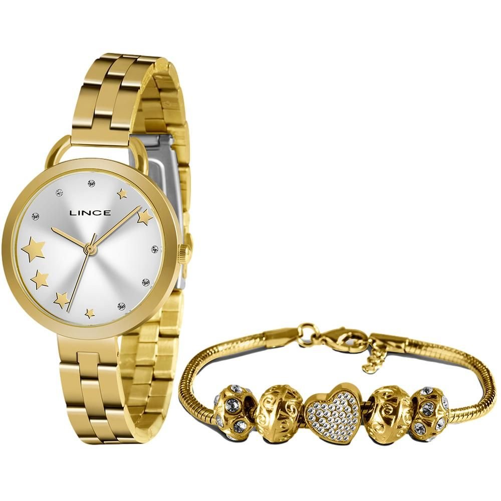 Relógio Feminino Lince LRGH152L Dourado+Prata