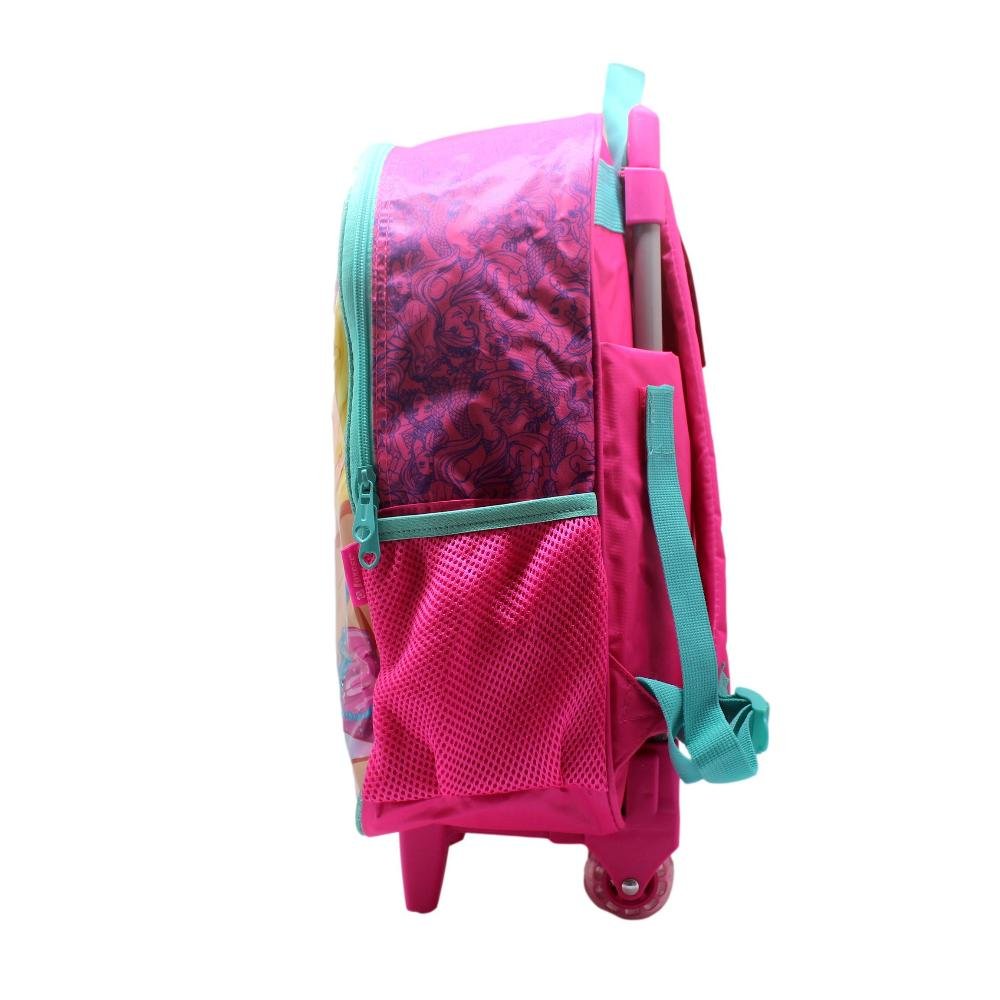 MOCHILA INFANTIL LUXCEL BARBIE C/RODAS Rosa 2