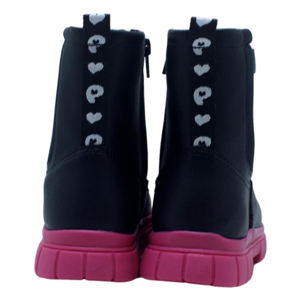 BOTA PAMPILI COTURNO INFANTIL MENINA LUCKY 711.003 Preto 3