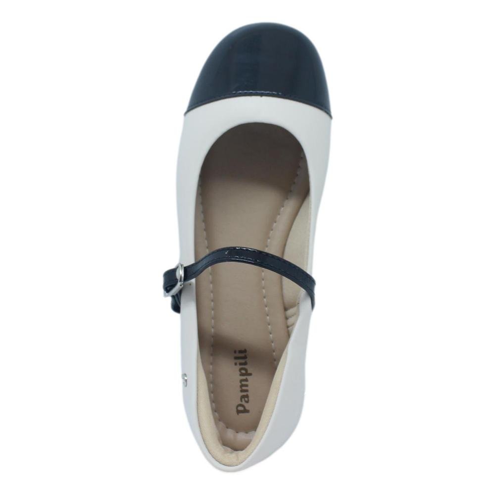 Sapatilha Infantil Meninas Pampili Ballet Cap Toe Branco 5