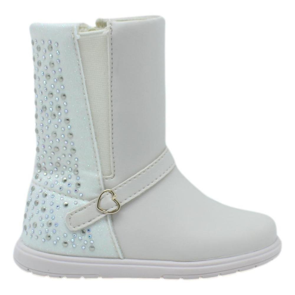 Bota Infantil Meninas Pampili Jujuba Glitter Branco 2