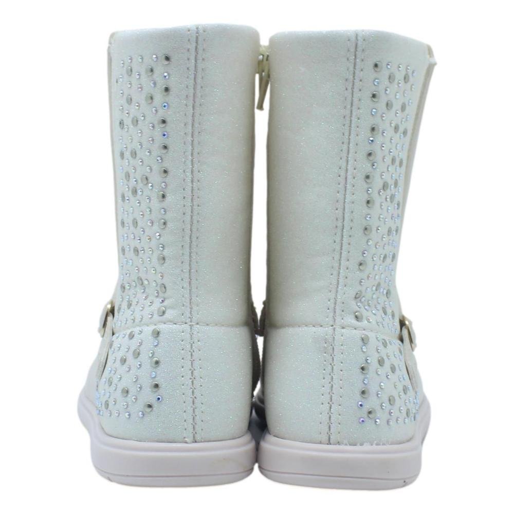 Bota Infantil Meninas Pampili Jujuba Glitter Branco 3