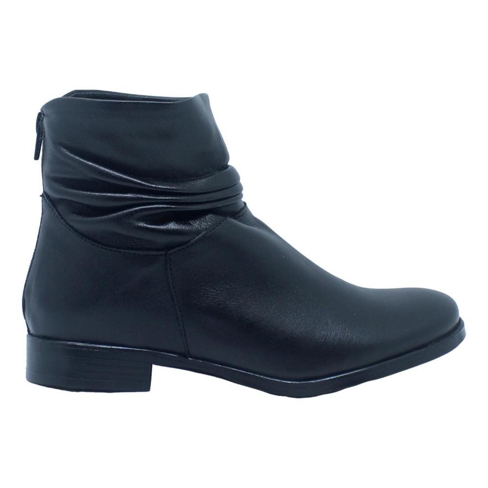 BOTA NEWBORN FEMININA CANO CURTO COURO 9836 Preto 2