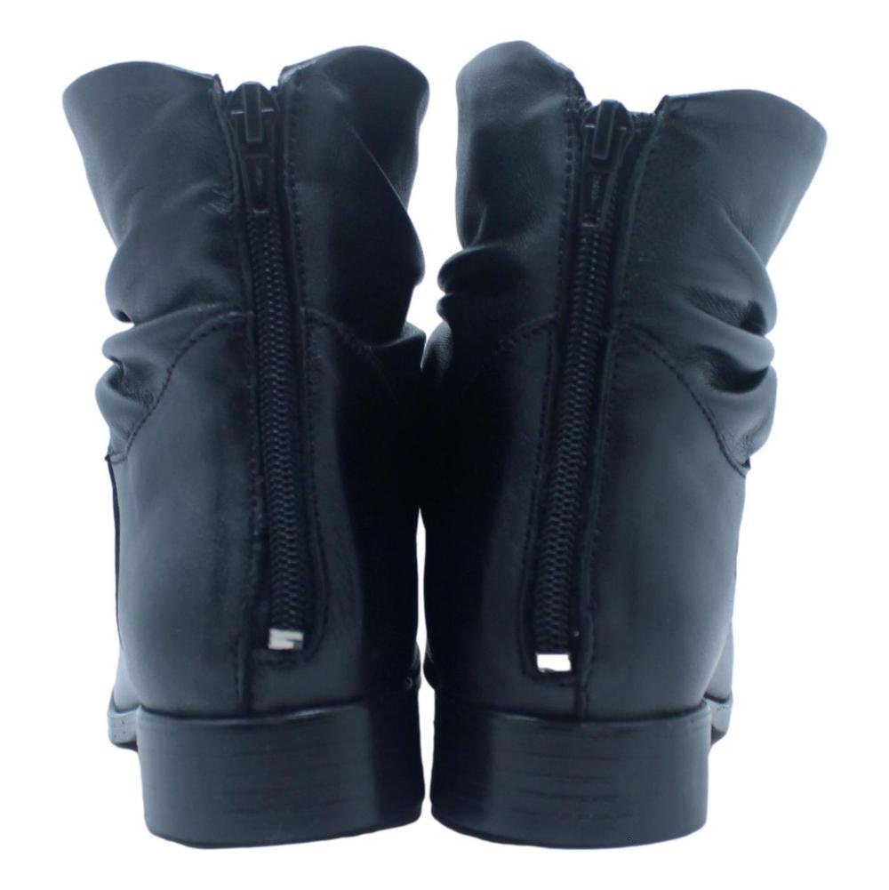 BOTA NEWBORN FEMININA CANO CURTO COURO 9836 Preto 3