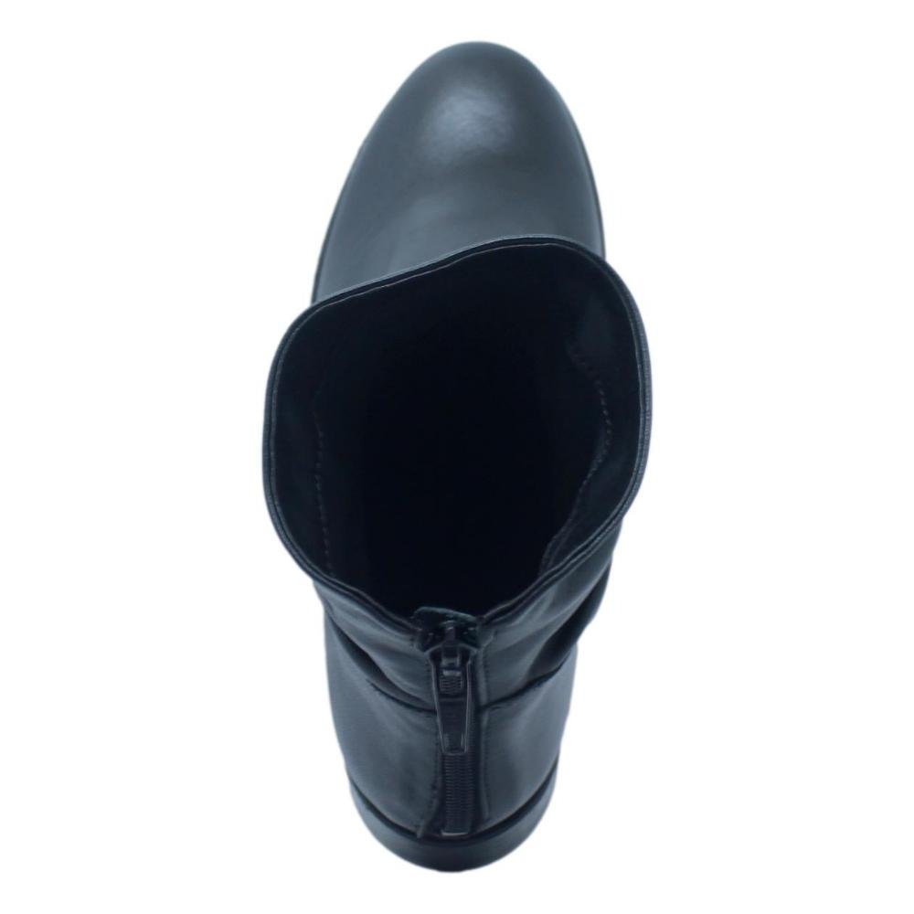 BOTA NEWBORN FEMININA CANO CURTO COURO 9836 Preto 5