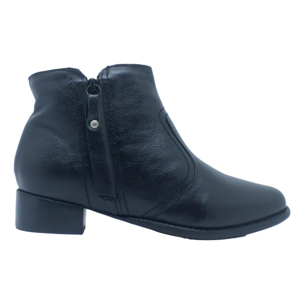 BOTA ANDACCO FEMININA WEST SALTO BAIXO EM COURO 4630 Preto 2