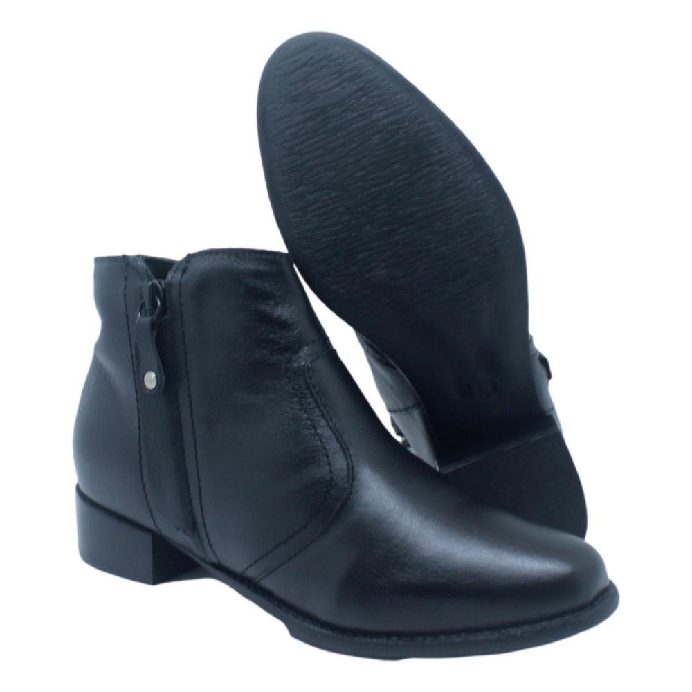 BOTA ANDACCO FEMININA WEST SALTO BAIXO EM COURO 4630 Preto 4