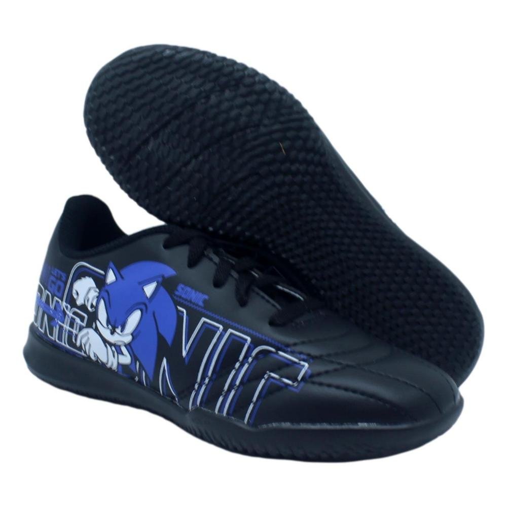 CHUTEIRA FUTSAL MENINOS OXN SONIC LETS X-PRO 2 Preto/Branco/Azul 4
