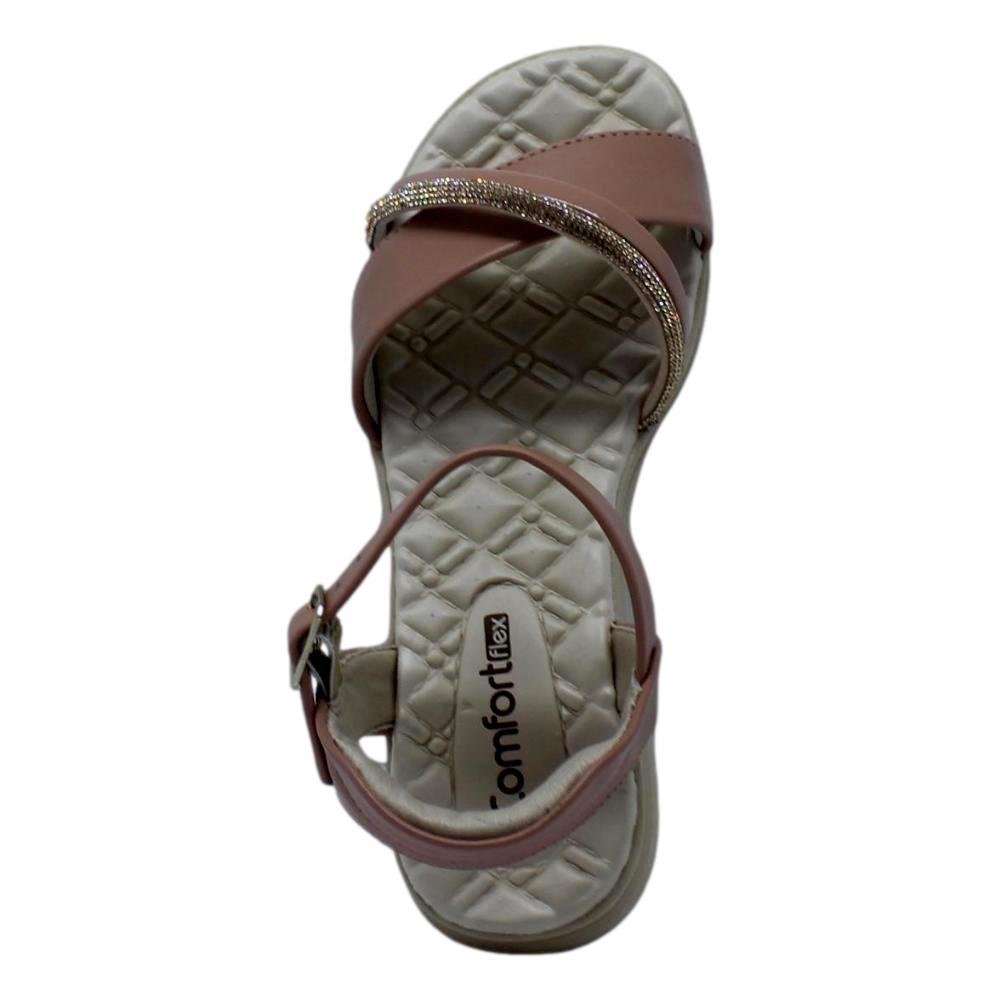 SANDÁLIA FEMININA STRASS COMFORTFLEX Marrom 3