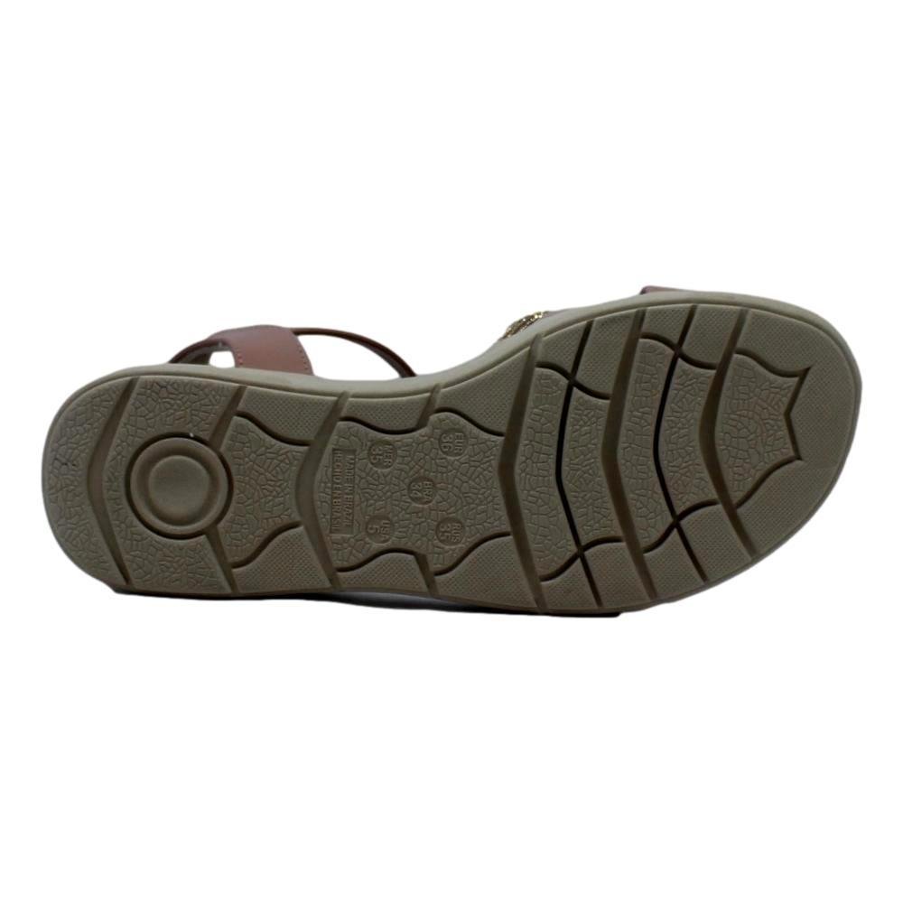SANDÁLIA FEMININA STRASS COMFORTFLEX Marrom 4