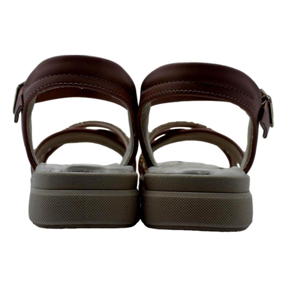 SANDÁLIA FEMININA STRASS COMFORTFLEX Marrom 5