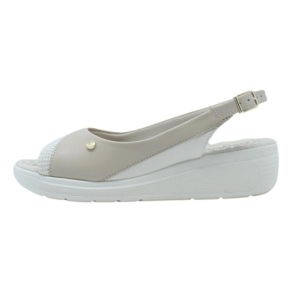 SANDÁLIA FEMININA ANABELA COMFORTFLEX Bege 1