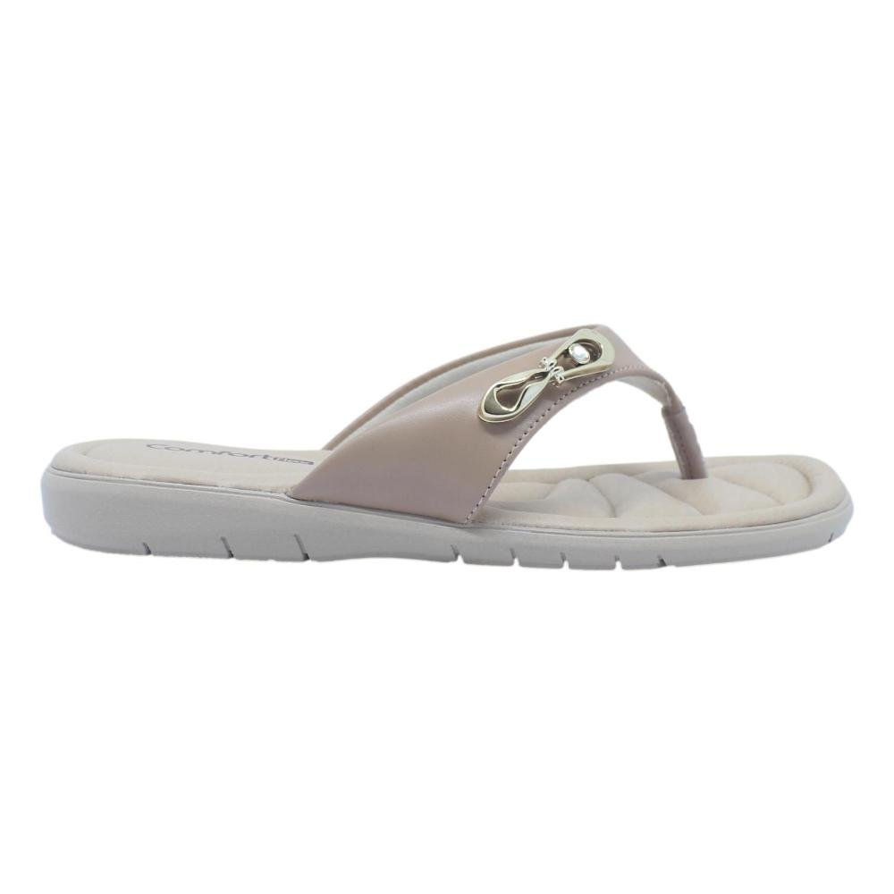 CHINELO FEMININO DEDO COMFORTFLEX Bege 2