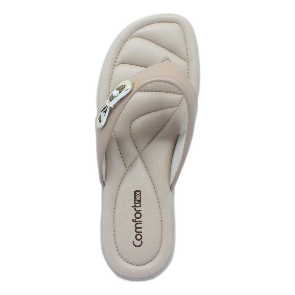 CHINELO FEMININO DEDO COMFORTFLEX Bege 5