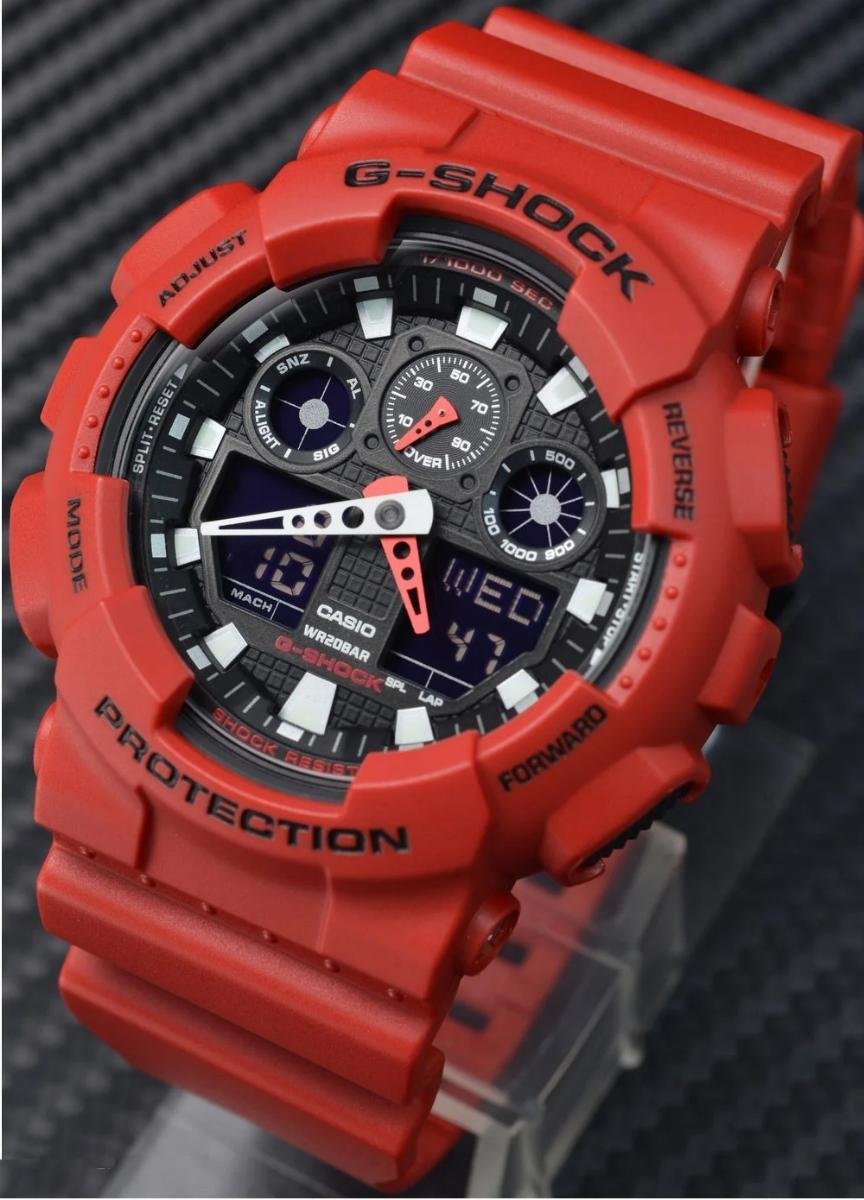 Relógio G-Shock GA-100B-4ADR Vermelho 4