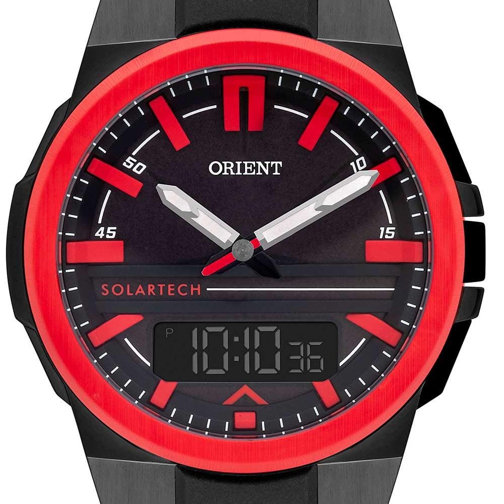 Relógio Orient Masculino Solar Tech MTSPA004P1PX Preto/Vermelho 3
