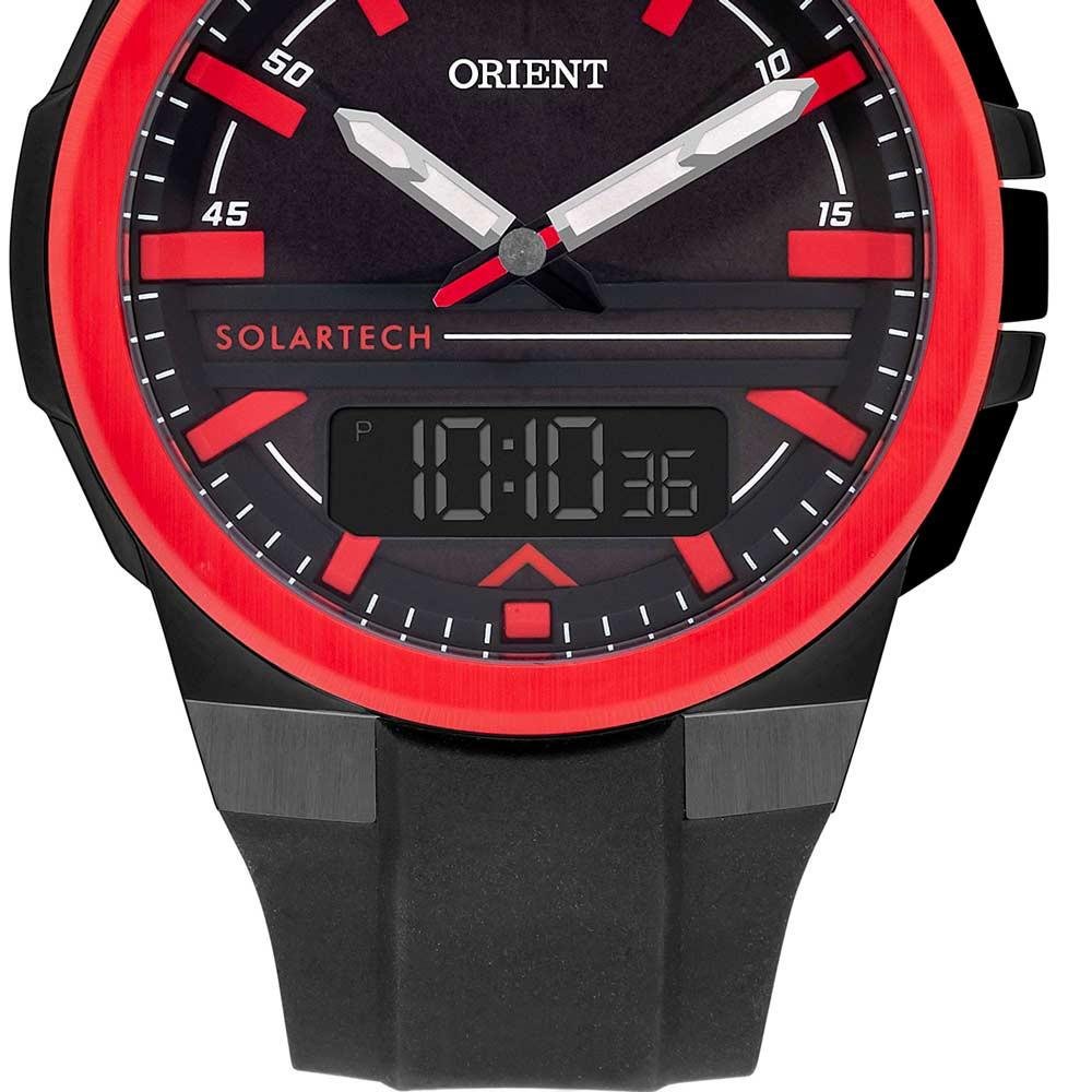 Relógio Orient Masculino Solar Tech MTSPA004P1PX Preto/Vermelho 4