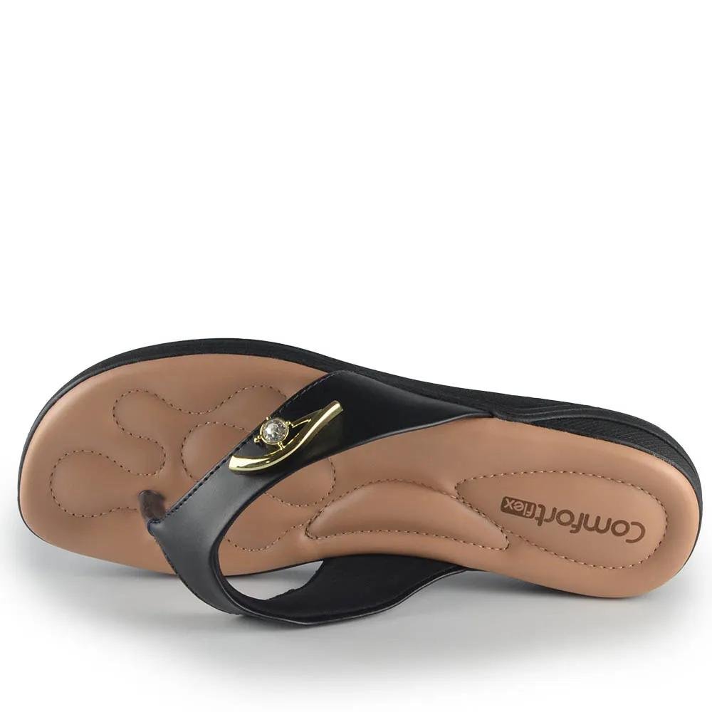 CHINELO FEMININO COMFORTFLEX   2480403 Preto 3