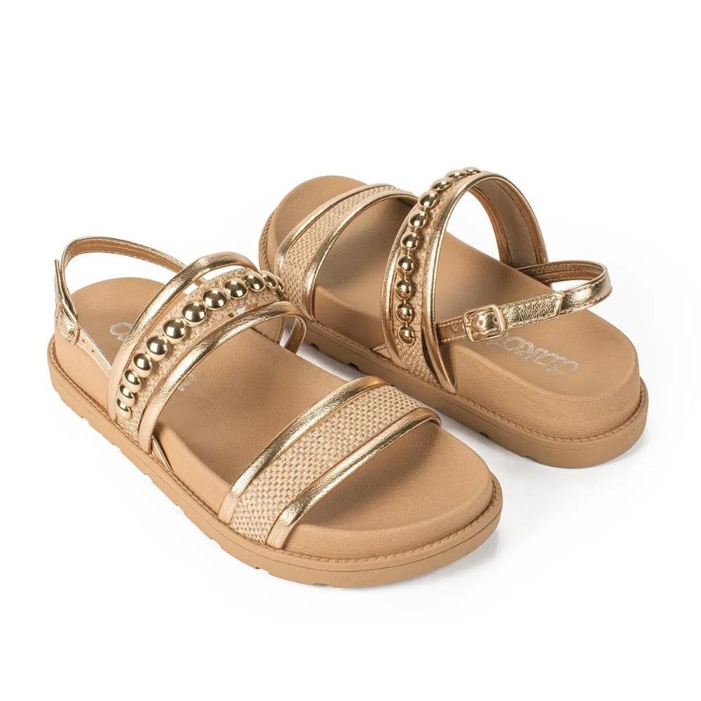 SANDÁLIA DAKOTA FEMININA FLATFORM Y7822 Bege 3