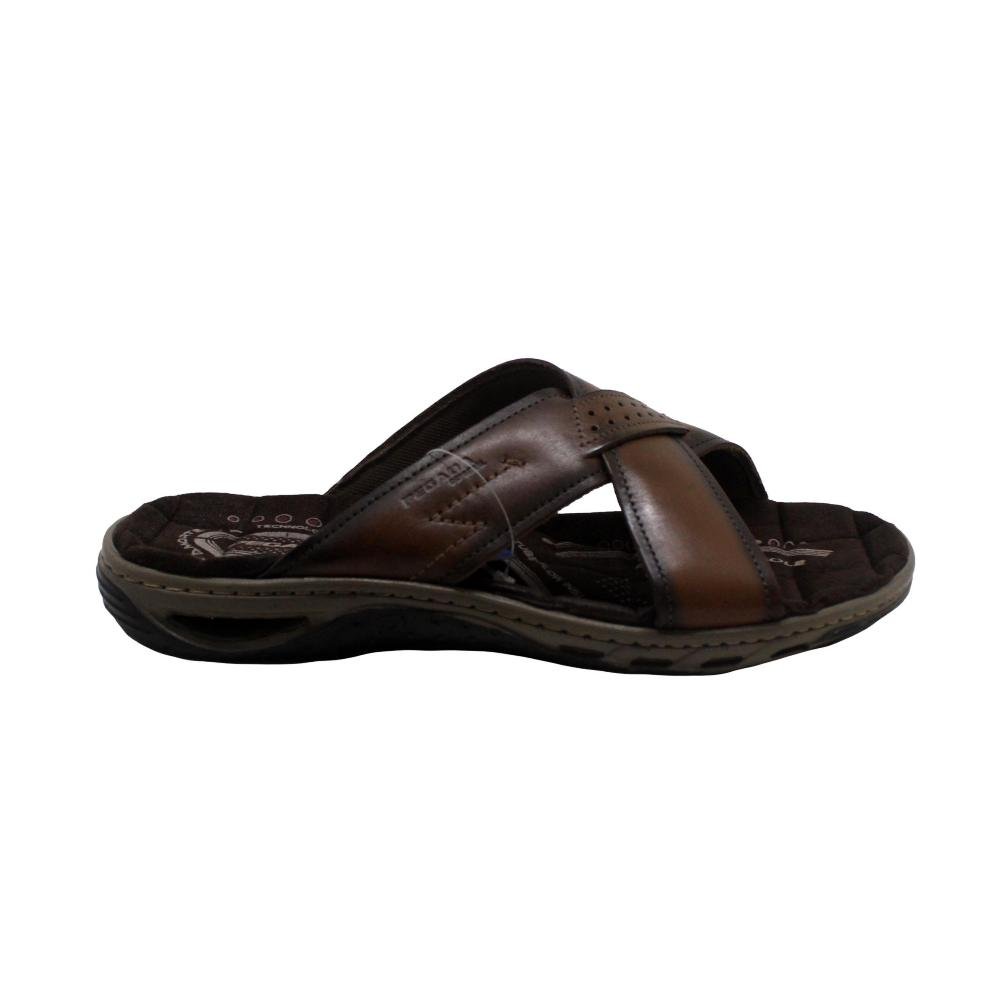 CHINELO MASCULINO PEGADA EM COURO Marrom Escuro 1