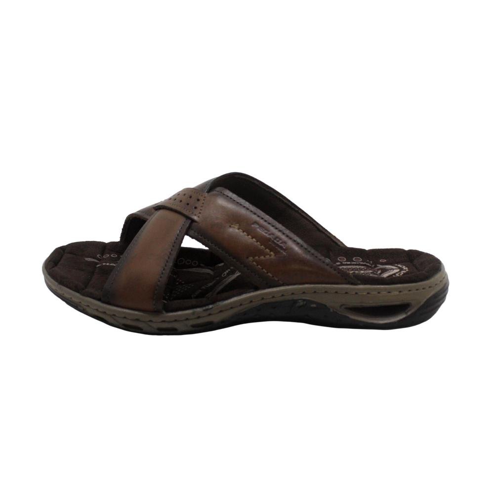 CHINELO MASCULINO PEGADA EM COURO Marrom Escuro 2