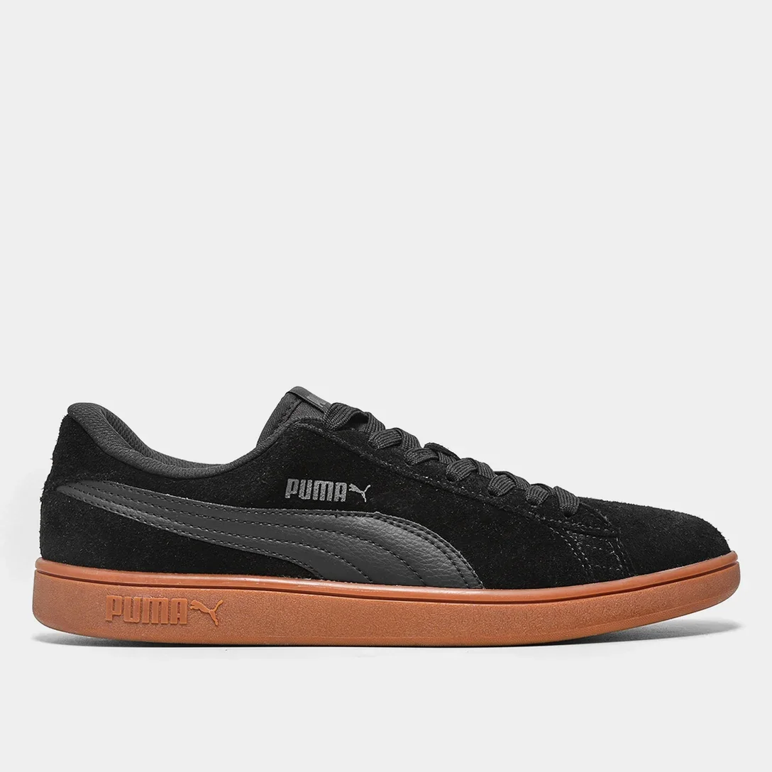 TÊNIS MASCULINO PUMA SMASH V2 Preto/Marrom 1