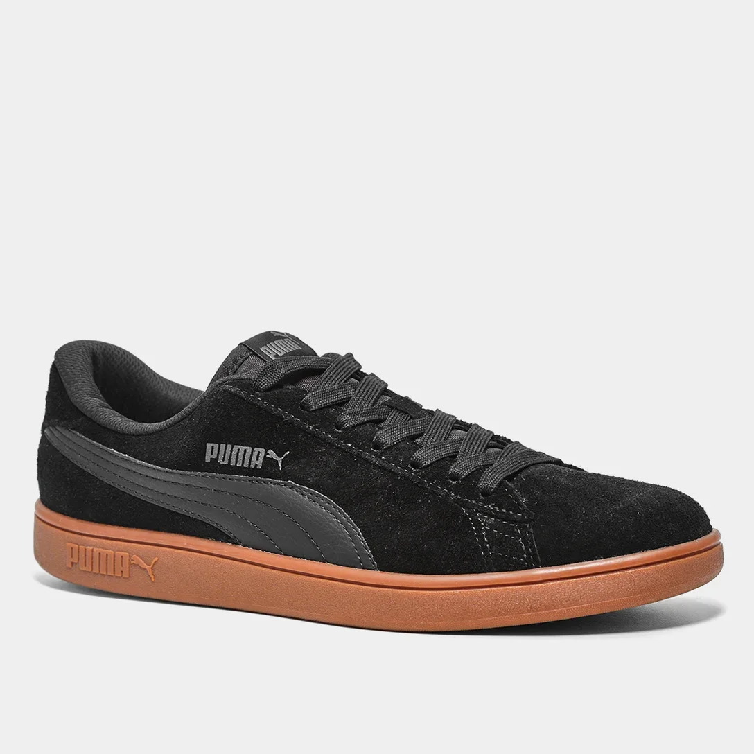 TÊNIS MASCULINO PUMA SMASH V2 Preto/Marrom 3