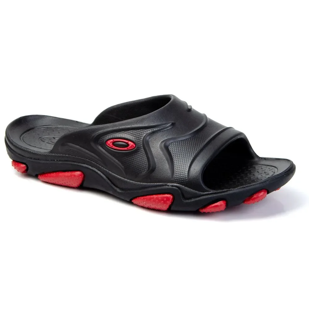 CHINELO SLIDE MASCULINO OAKLEY TITAN FOF100579 Preto/Vermelho 3