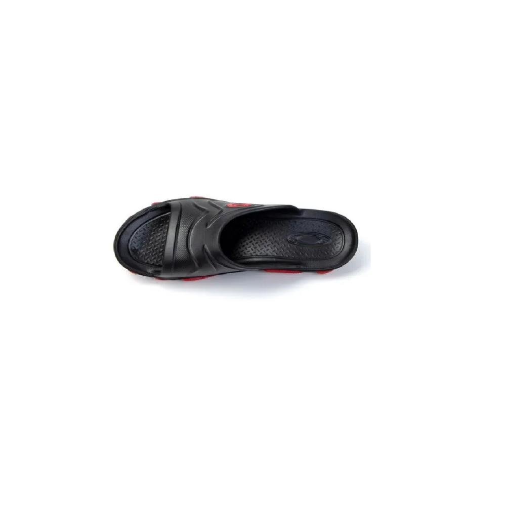 CHINELO SLIDE MASCULINO OAKLEY TITAN FOF100579 Preto/Vermelho 4