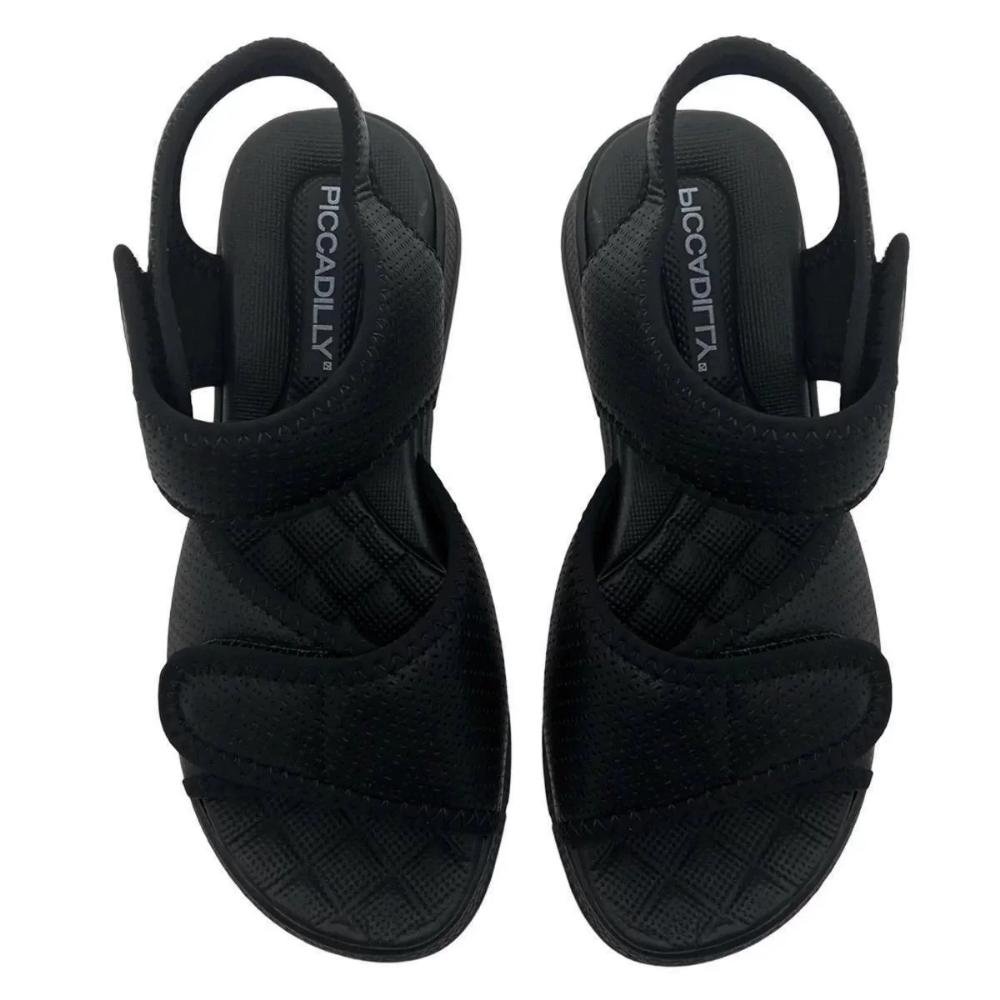 SANDÁLIA PAPETE FEMININA PICCADILLY JOANETE 571003 Preto 2