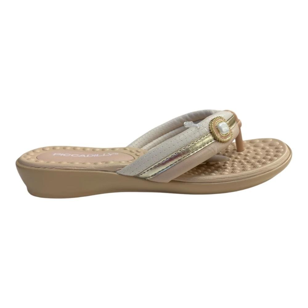 CHINELO FEMININO PICCADILLY WIDE FIT 500374 Bege 2