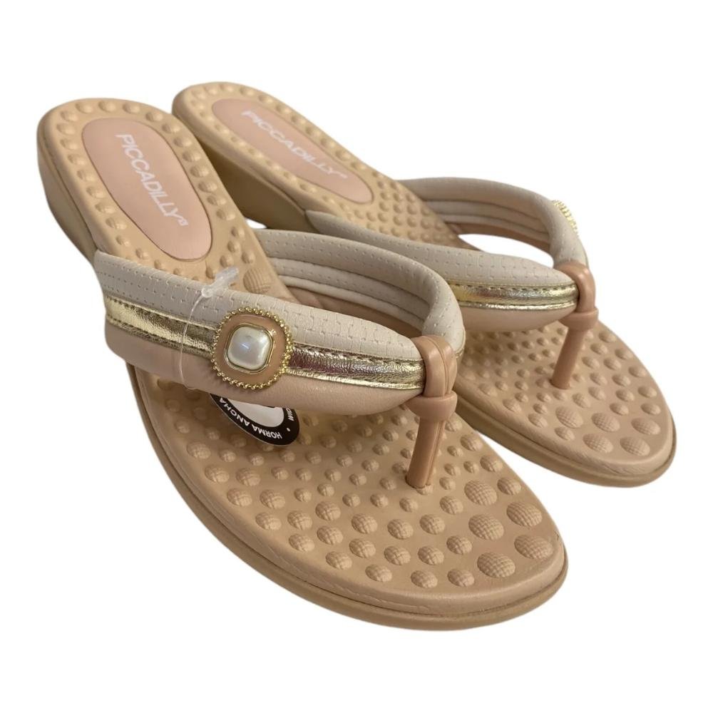 CHINELO FEMININO PICCADILLY WIDE FIT 500374 Bege 6