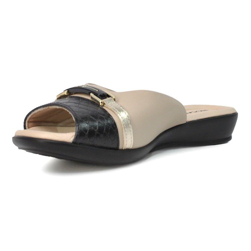 CHINELO SLIDE FEMININO PICCADILLY JOANETE 500375 Bege 2