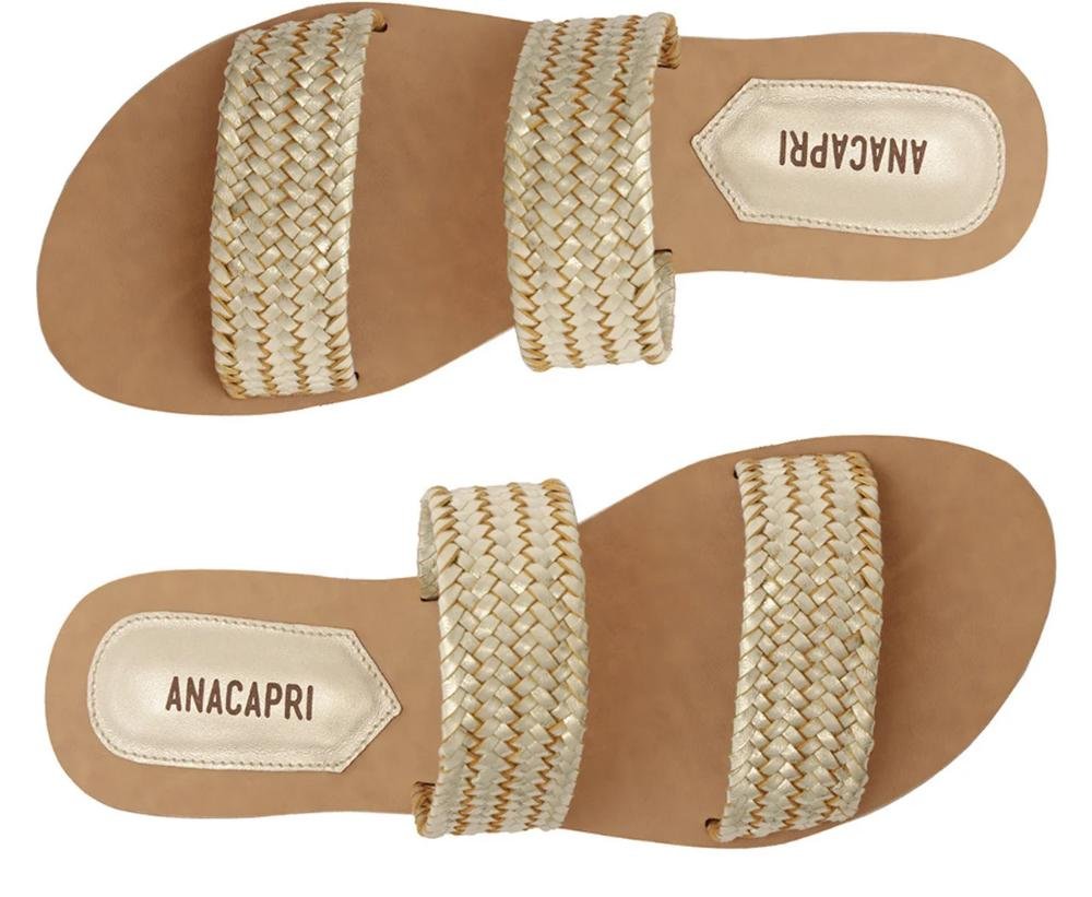 RASTEIRA SLIDE FEMININA ANACAPRI TRESSE DOURADO C300140374 Dourado 4