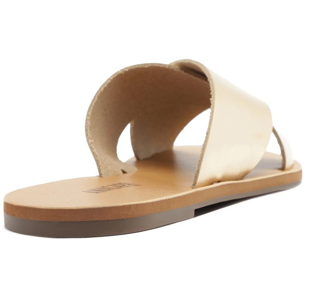 RASTEIRA SLIDE FEMININA ANACAPRI TIRAS CRUZADAS COURO DOURADO C300140004/1 Dourado 3