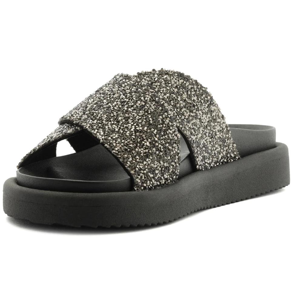 PAPETE FEMININA ANACAPRI TIRAS CRUZADAS GLITTER GLAM C303800035 Preto 3