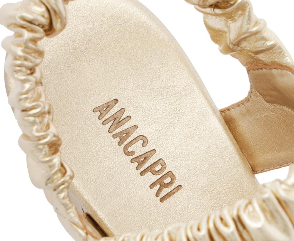 SANDÁLIA FEMININA ANACAPRI SALTO BLOCO TIRAS SCRUNCHIE Dourado 5