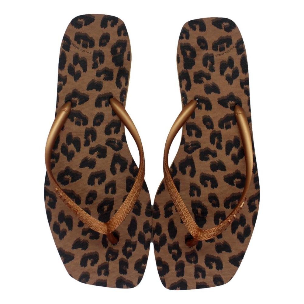 CHINELO FEMININO BRIZZA AREZZO ANIMAL PRINT Z190270194 Marrom 4