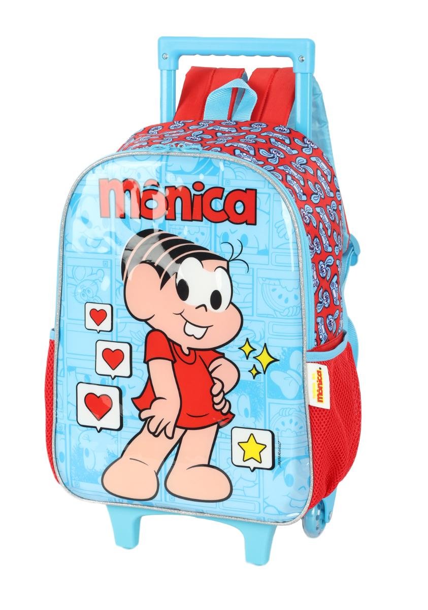 MOCHILA INFANTIL MENINA LUXCEL MONICA C/RODAS IC41312MN Azul 2